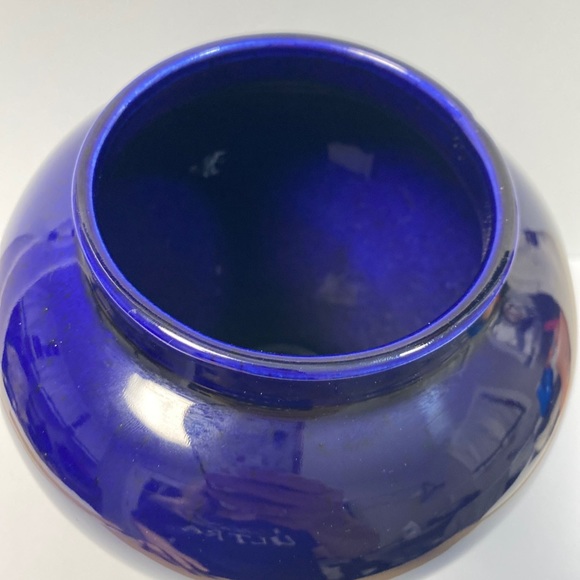Vintage Cobalt Blue Haegar Art Deco Vase  1987 Bottom Tag # 4090  9 inch tall - Picture 12 of 13